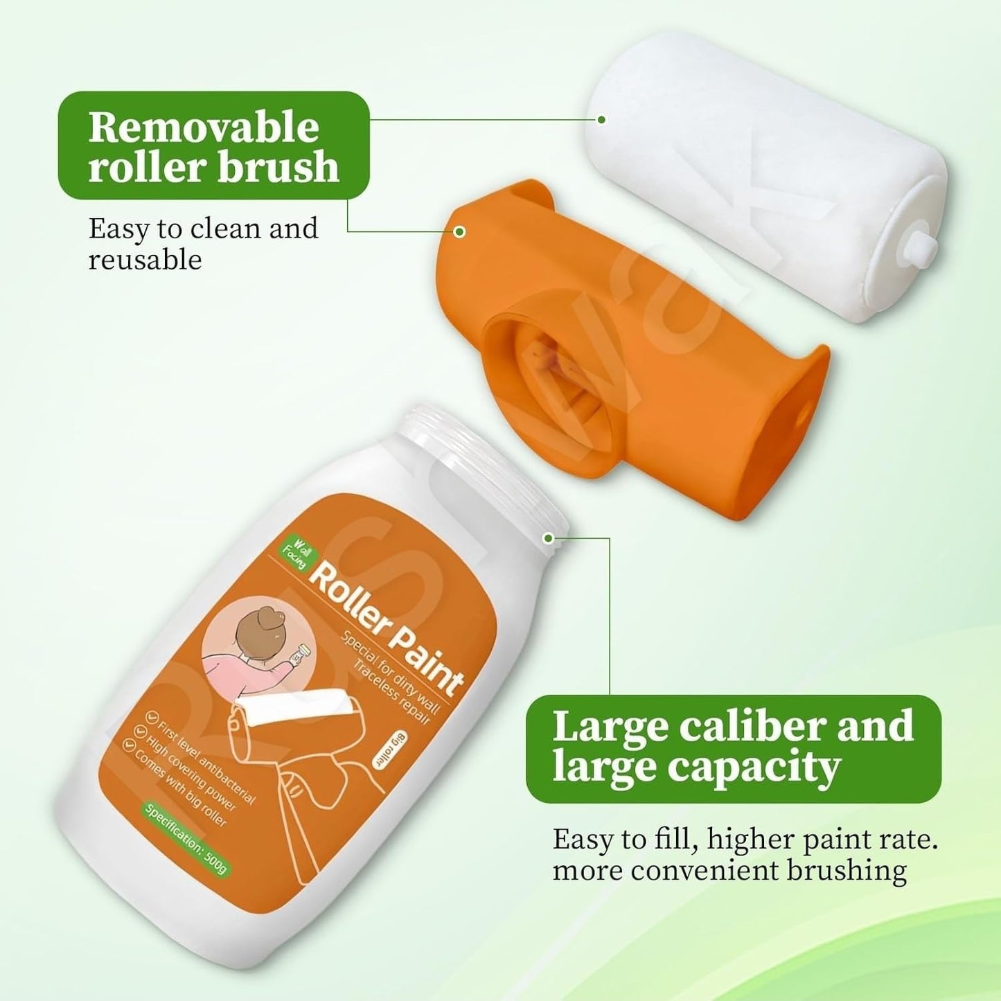 Repair Wall Paint with Small Roller Brush