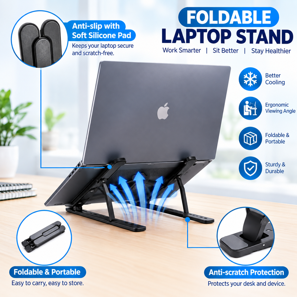 Foldable Laptop Stand – Smart, Portable &amp; Durable
